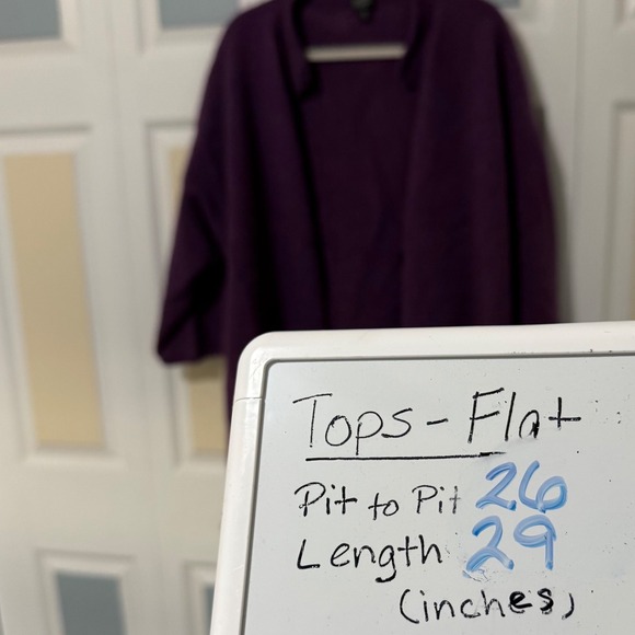 EILEEN FISHER Purple Wool Cashmere Blend Cardigan Sweater Jacket 2X - Picture 6 of 9